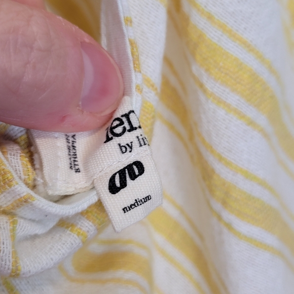 Lemlem Alfie One Shoulder Top M Yellow Striped - Picture 5 of 6